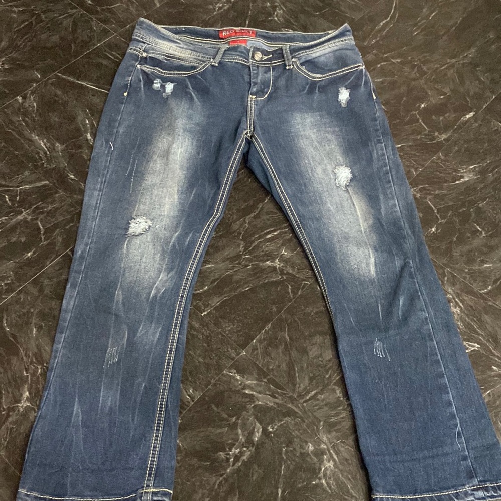 Red rivet jeans!